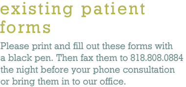 Existing Patient Forms