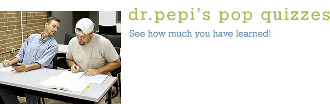 Dr Pepis pop quizzes