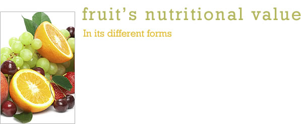 Fruit’s Nutritional Value